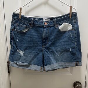 Sonoma Medium Blue Distressed Roll-Cuff Jean Shorts
